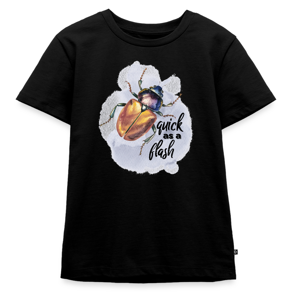 Kinder T-Shirt - quick as a flash - Schwarz