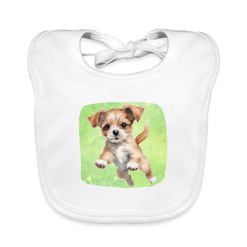 Baby Bio-Lätzchen - Baby Hund - Weiß