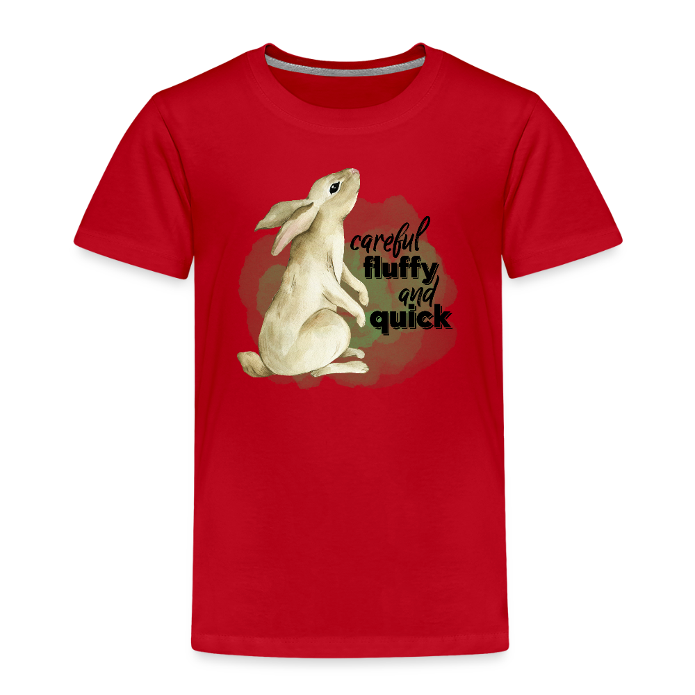 Kinder T-Shirt - careful, fluffy and quick - Rot