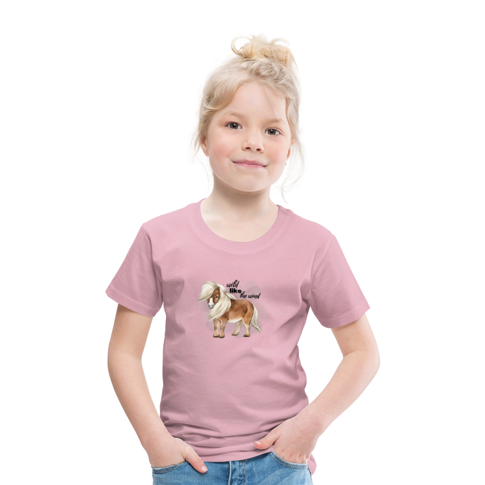 Kinder T-Shirt - wild like the wind - Hellrosa