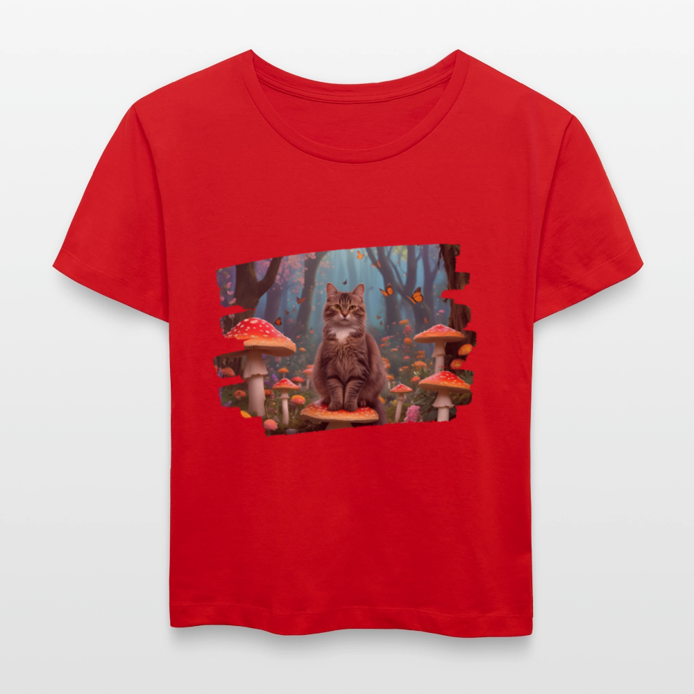Frauen Bio-T-Shirt - Katze - Rot
