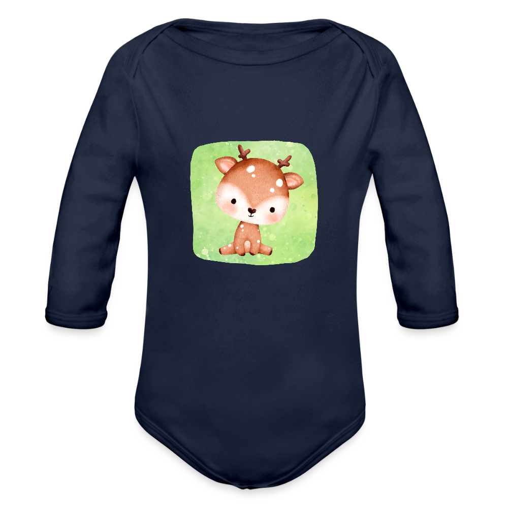 Langarmbody - Baby Reh - Dunkelnavy