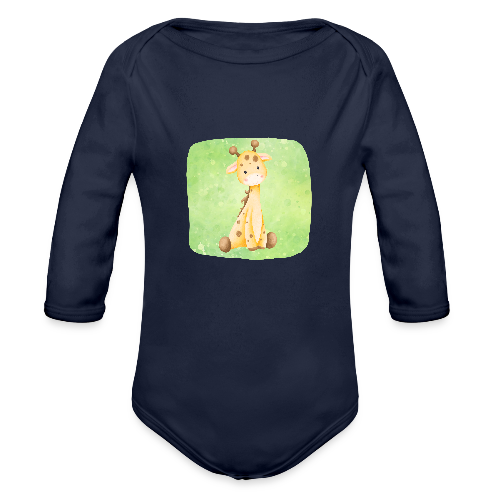 Langarmbody - Baby Giraffe - Dunkelnavy