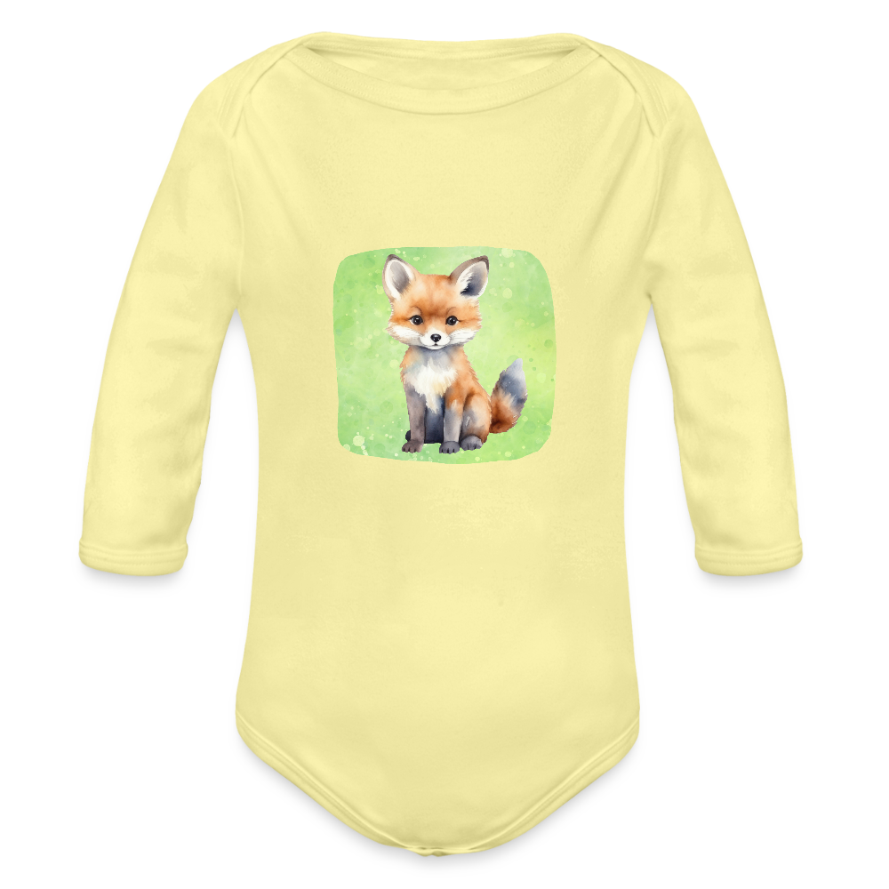 Langarmbody - Baby Fuchs - Hellgelb