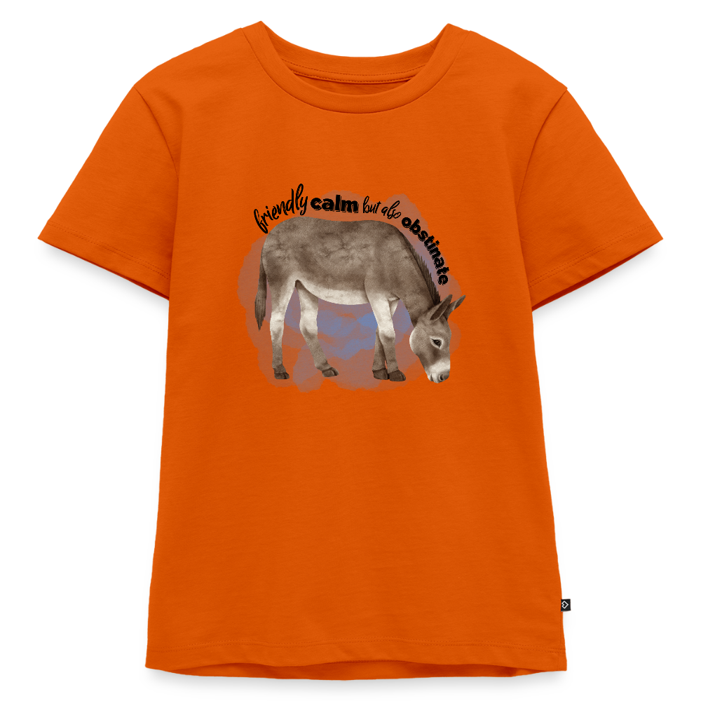 Kinder T-Shirt - friendly calm but also obstinate - Orange
