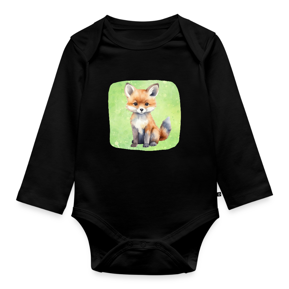 Langarmbody - Baby Fuchs - Schwarz