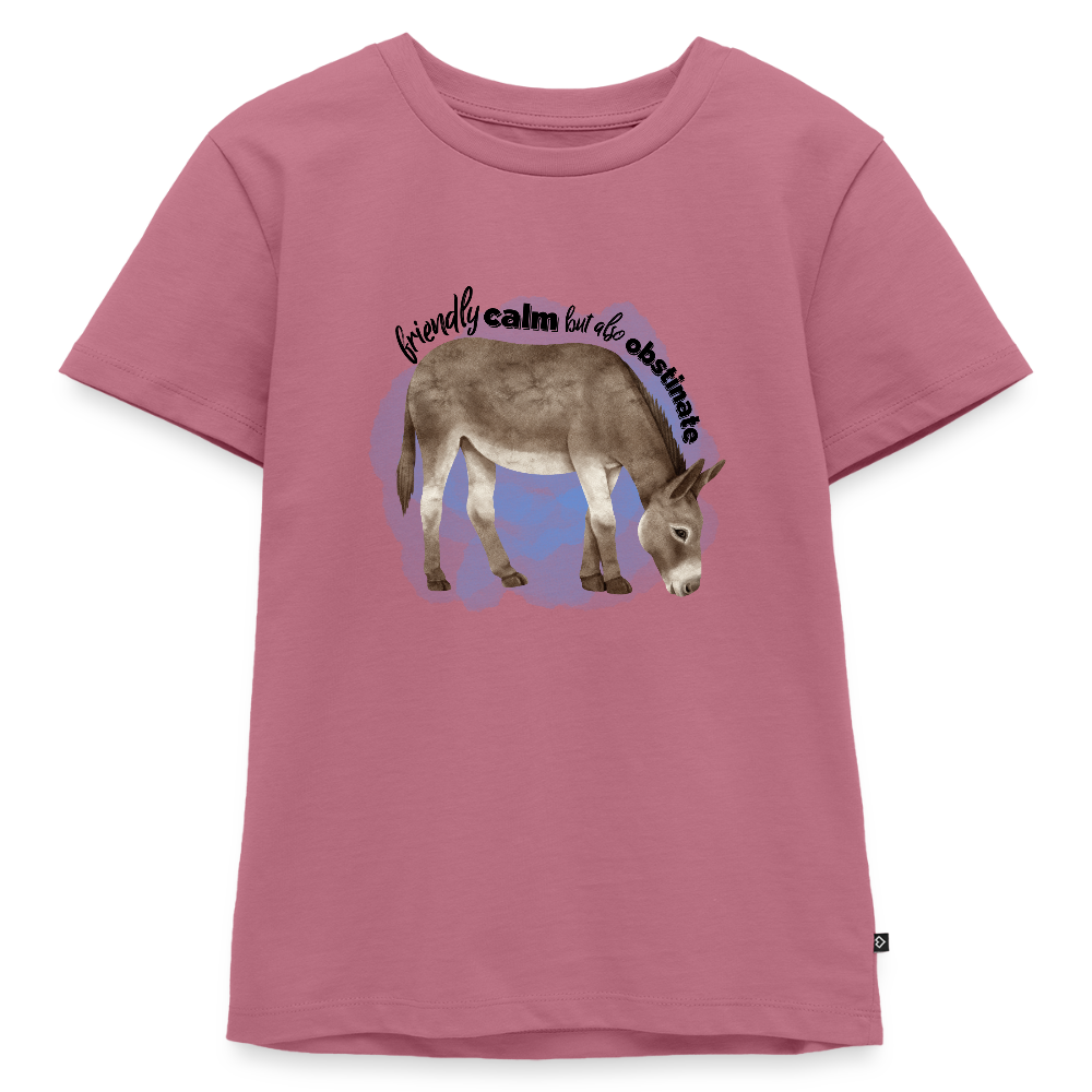 Kinder T-Shirt - friendly calm but also obstinate - Mauve