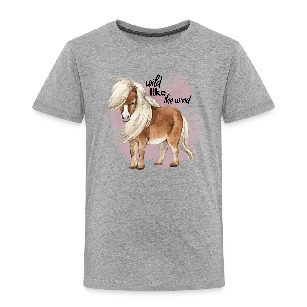 Kinder T-Shirt - wild like the wind - Grau meliert