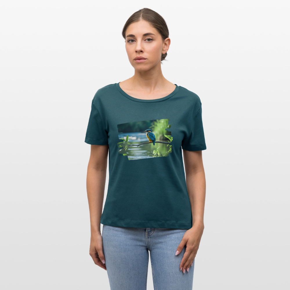 Frauen Bio-T-Shirt - Eisvogel - Dunkles Petrol
