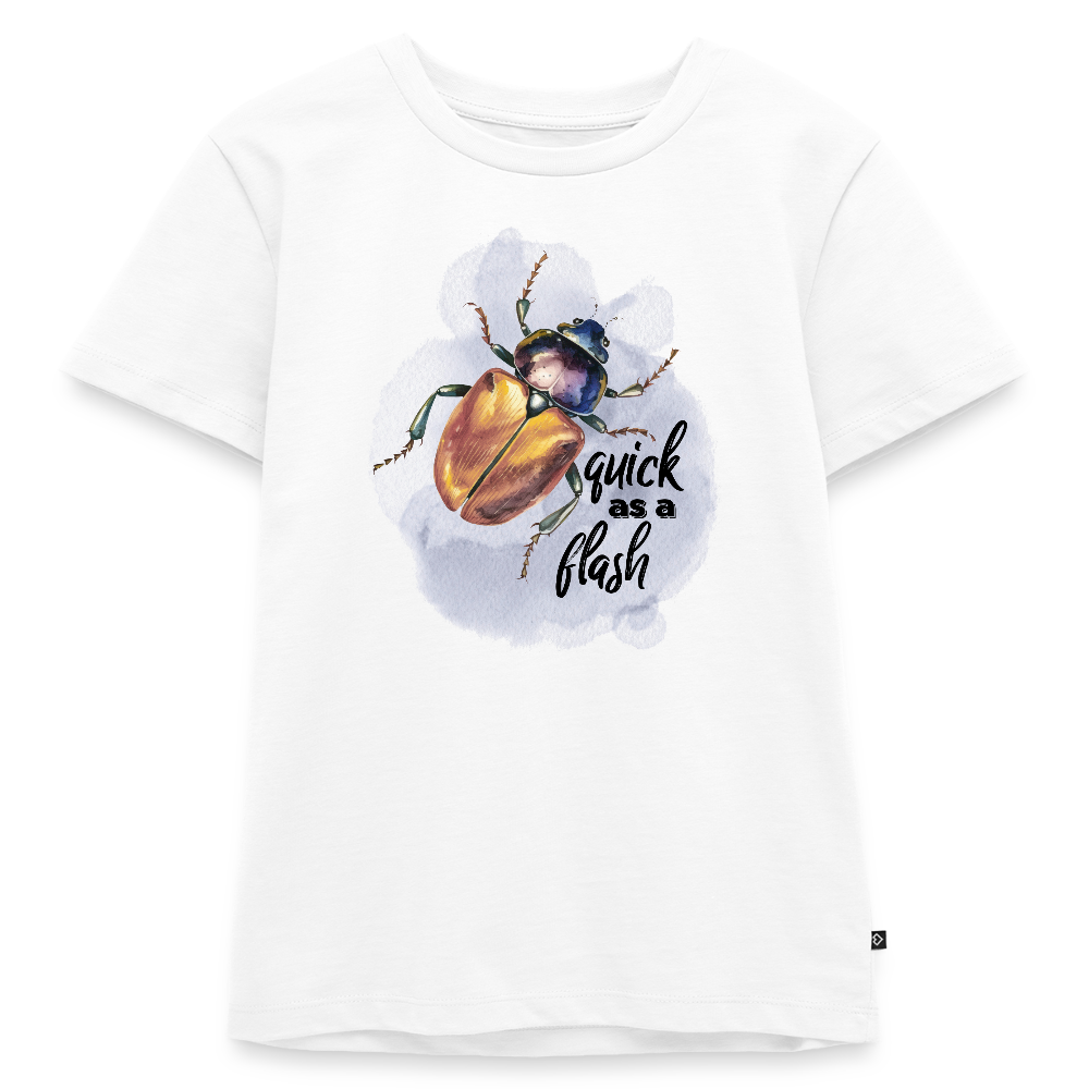 Kinder T-Shirt - quick as a flash - Weiß