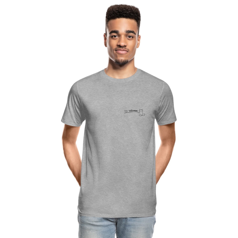Männer Bio T-Shirt - Katzenpapa - Grau meliert