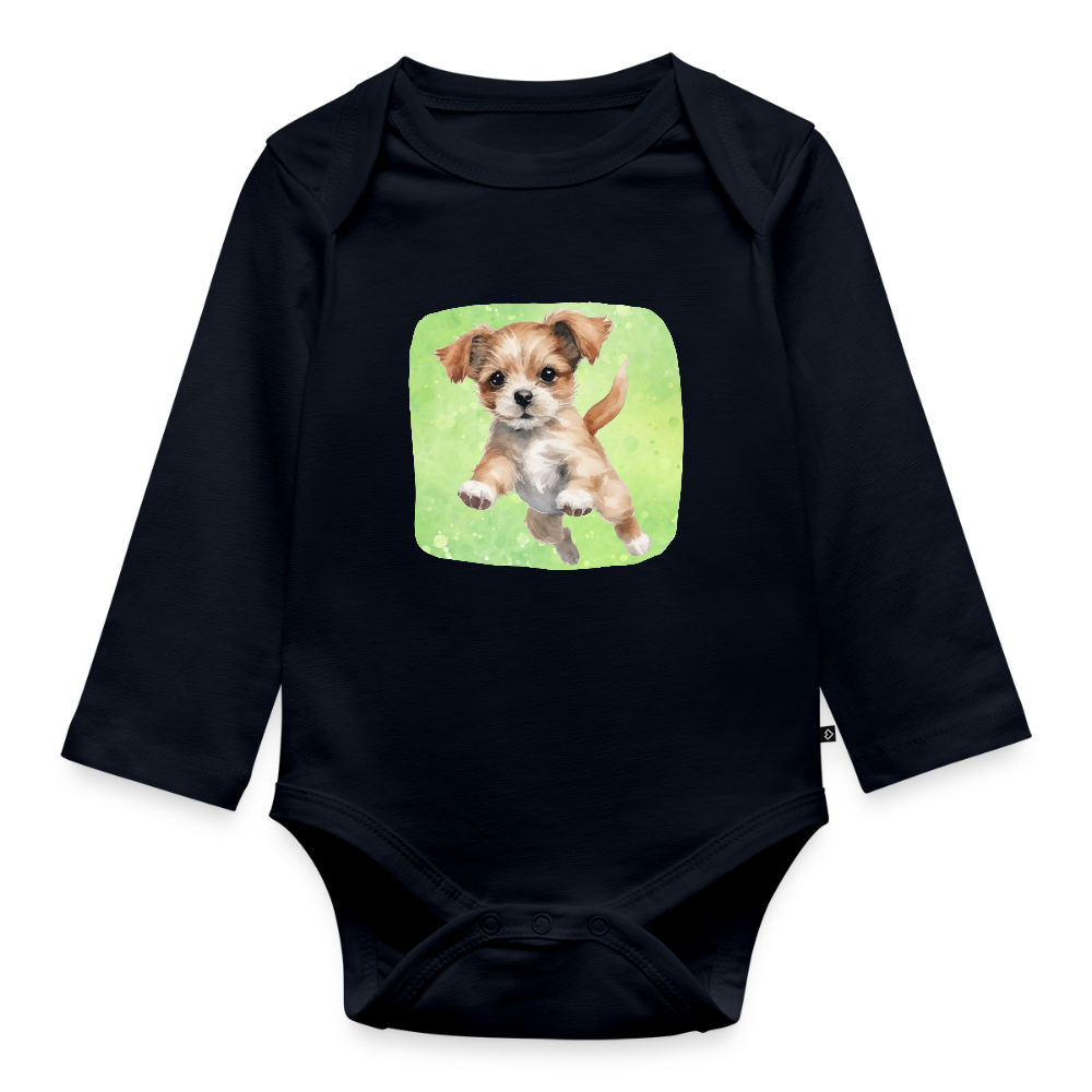Langarmbody - Baby Hund - Navy