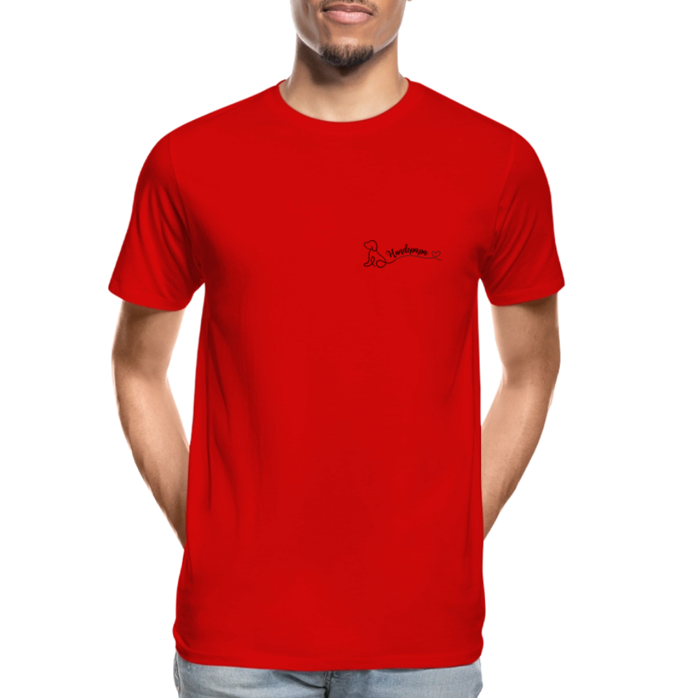 Männer Bio T-Shirt - Hundepapa - Rot