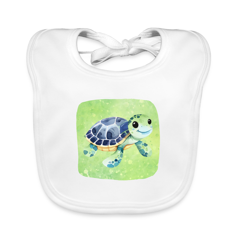 Baby Bio-Lätzchen - Baby Schildkröte - Weiß