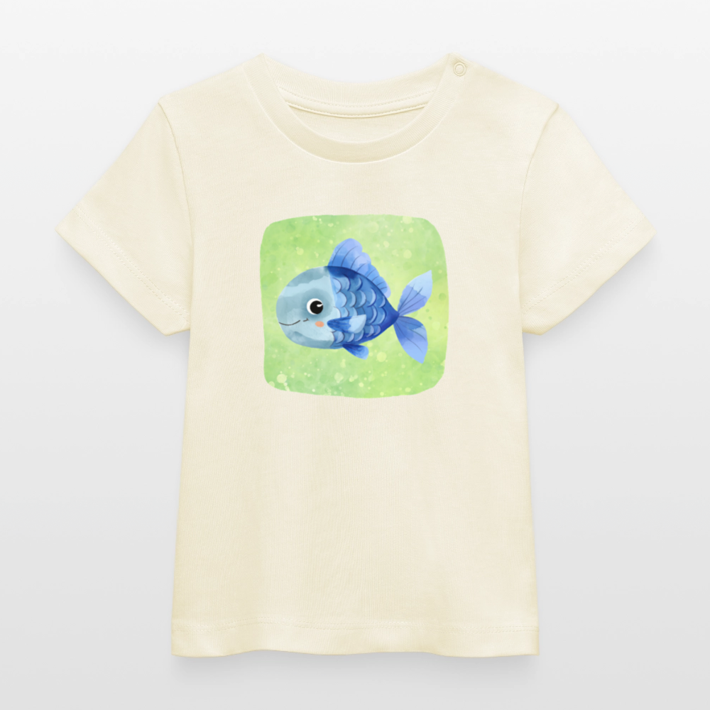 Bio-T-Shirt BABY Fisch - Weißgrau