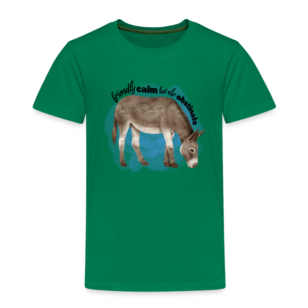 Kinder T-Shirt - friendly calm but also obstinate - Kelly Green