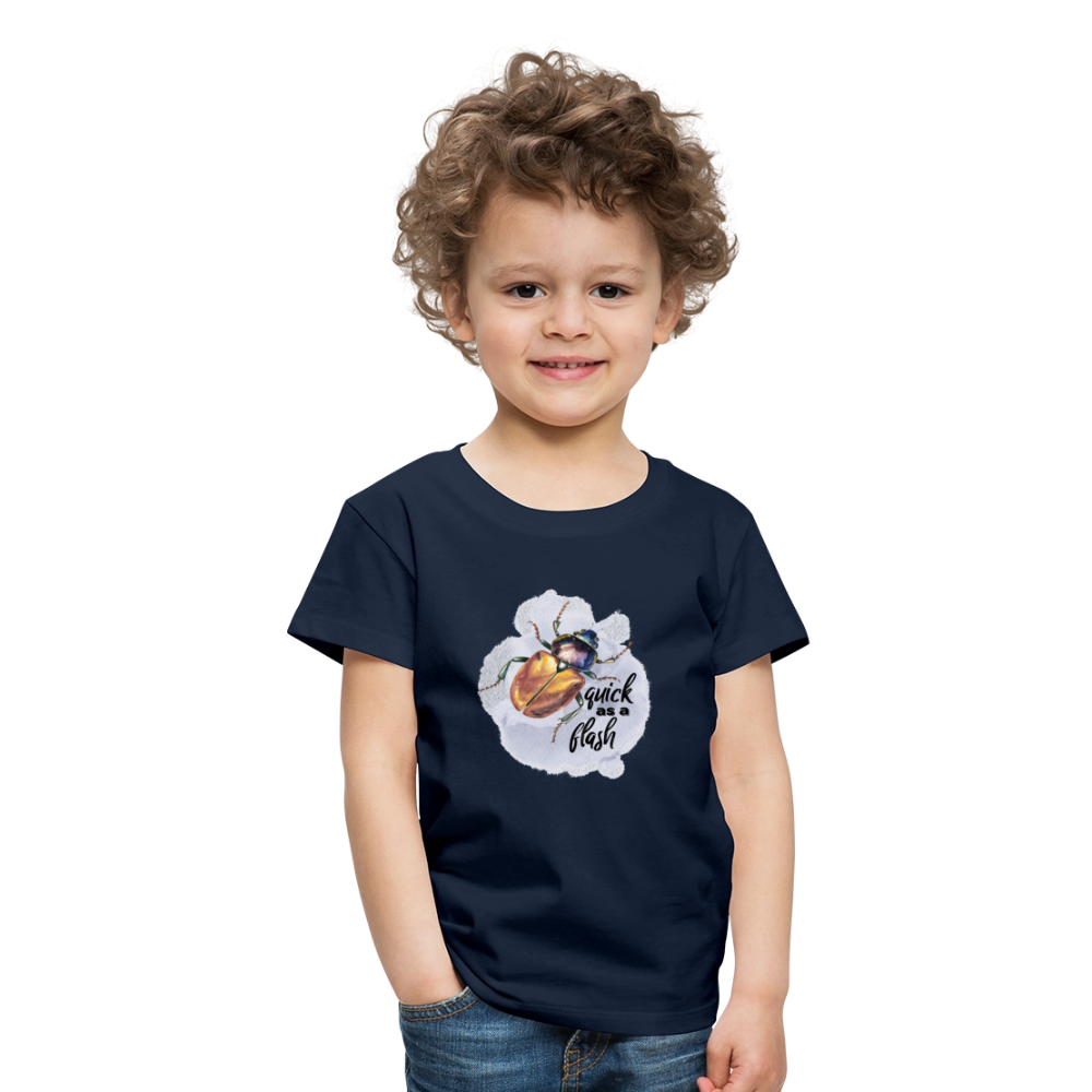 Kinder T-Shirt - quick as a flash - Navy