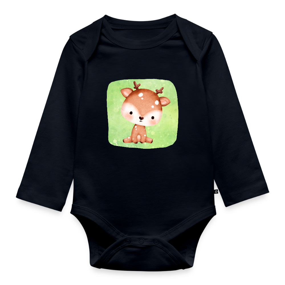 Langarmbody - Baby Reh - Navy