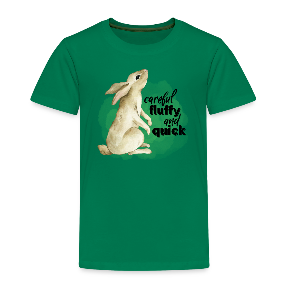 Kinder T-Shirt - careful, fluffy and quick - Kelly Green