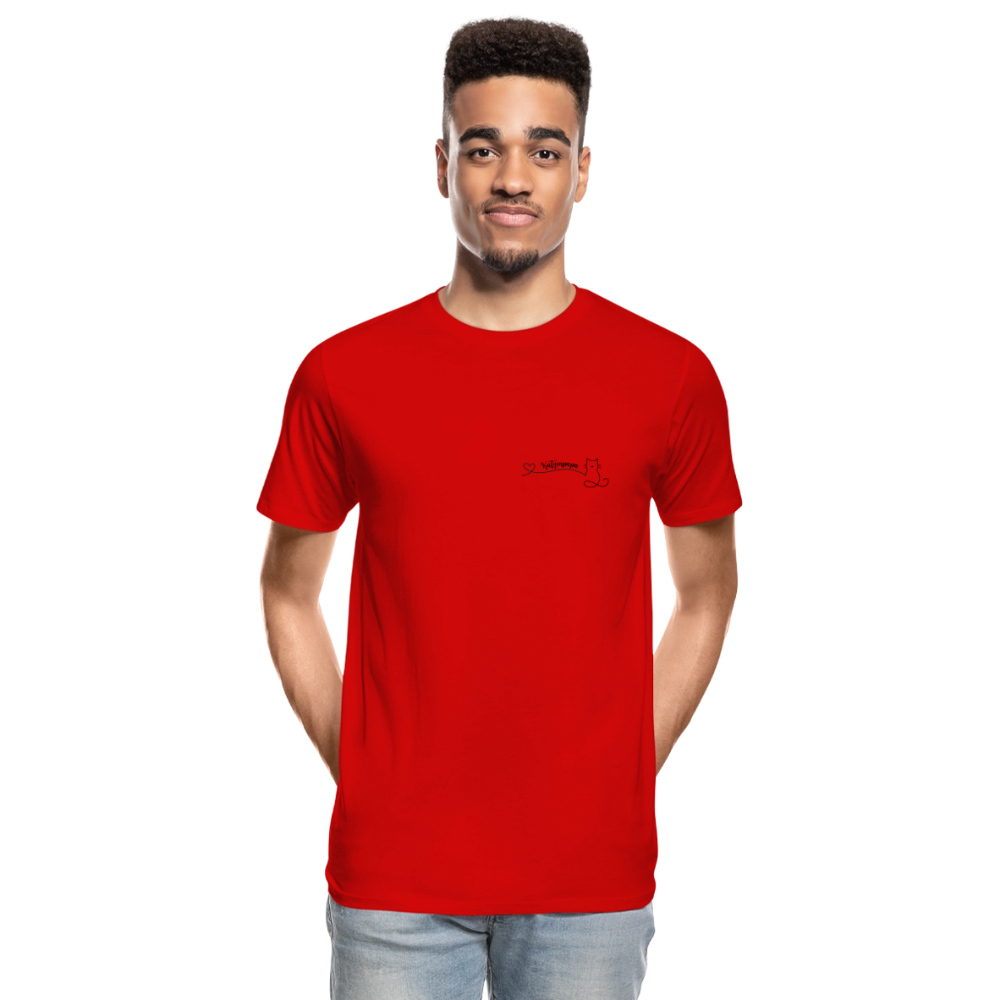 Männer Bio T-Shirt - Katzenpapa - Rot