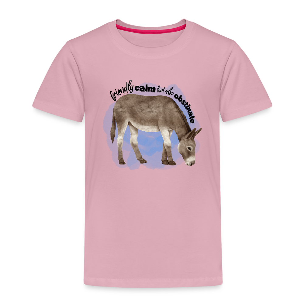 Kinder T-Shirt - friendly calm but also obstinate - Hellrosa