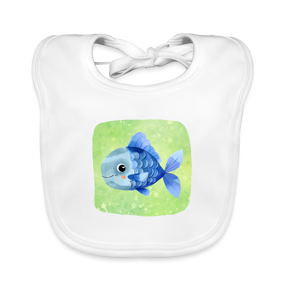 Baby Bio-Lätzchen - Baby Fisch - Weiß