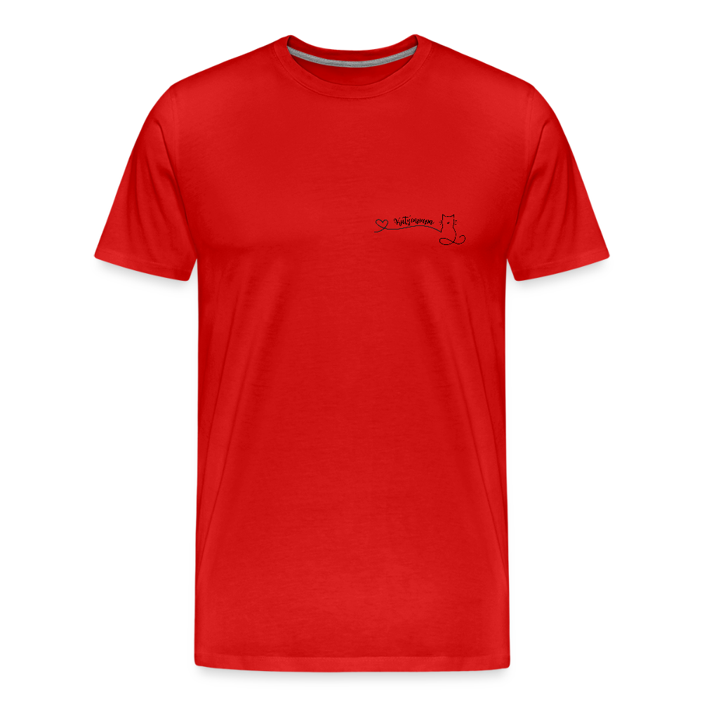 Männer Bio T-Shirt - Katzenpapa - Rot