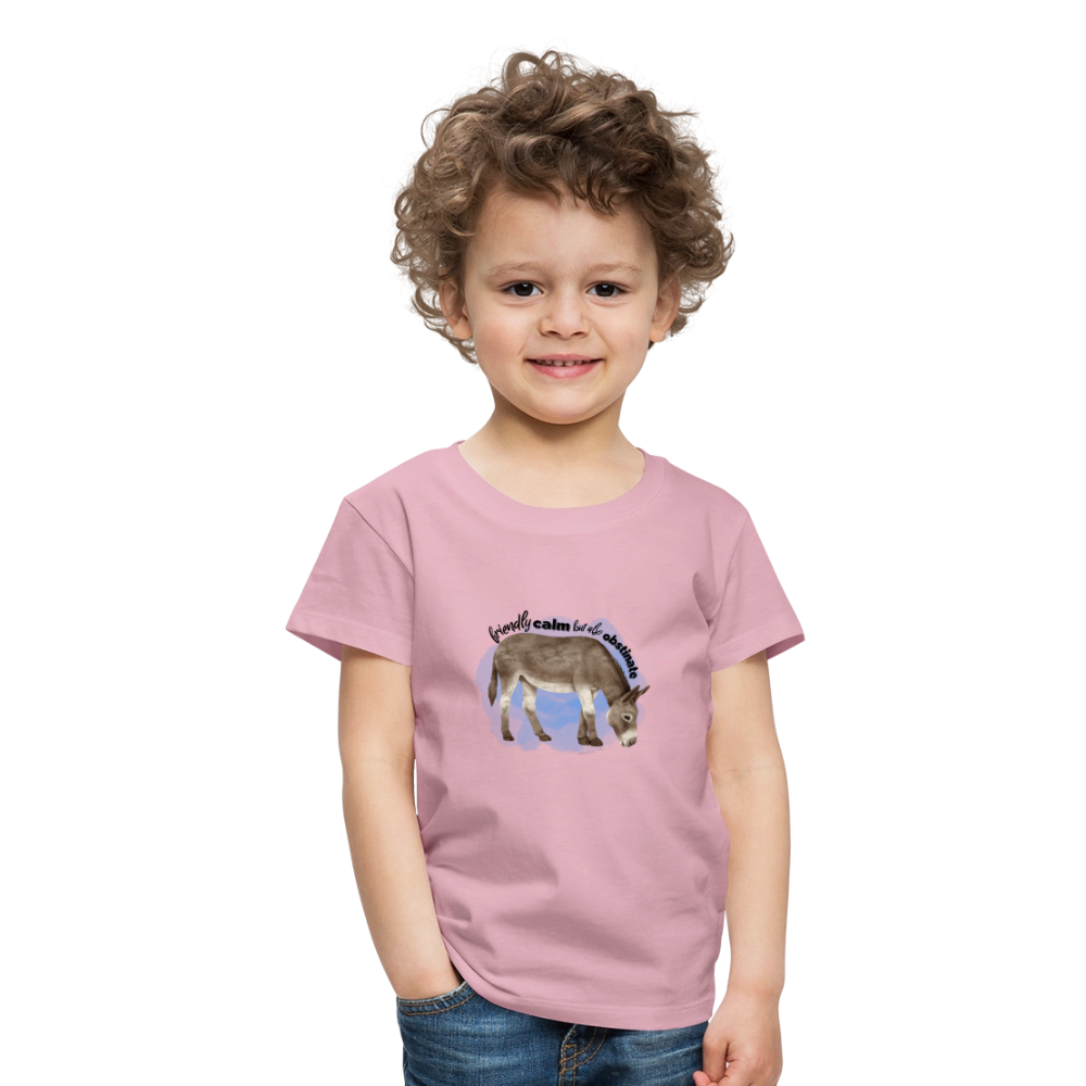 Kinder T-Shirt - friendly calm but also obstinate - Hellrosa