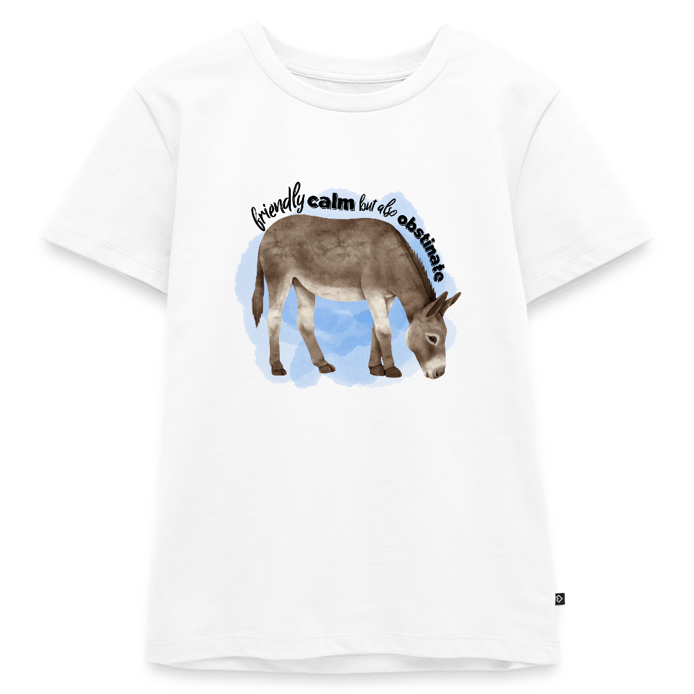 Kinder T-Shirt - friendly calm but also obstinate - Weiß