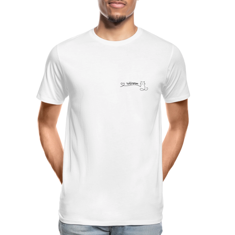 Männer Bio T-Shirt - Katzenpapa - Weiß