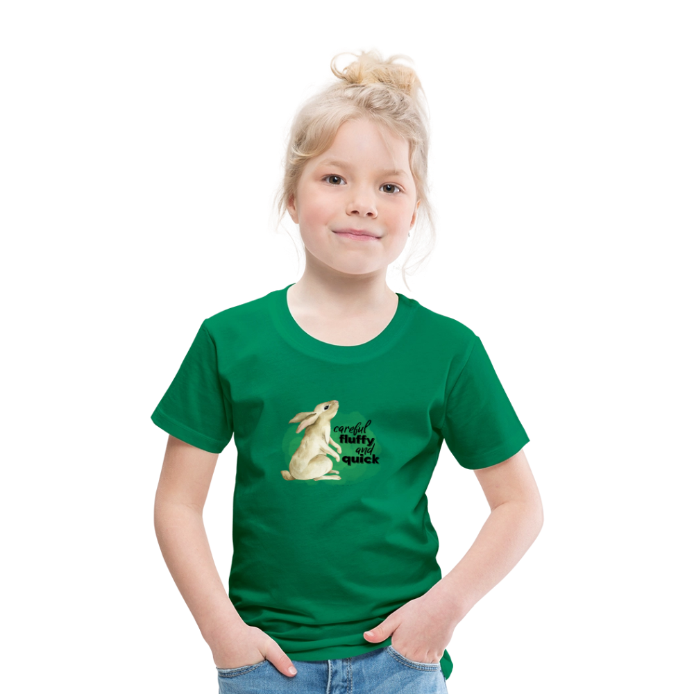 Kinder T-Shirt - careful, fluffy and quick - Kelly Green