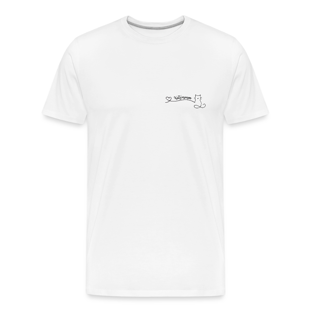Männer Bio T-Shirt - Katzenpapa - Weiß