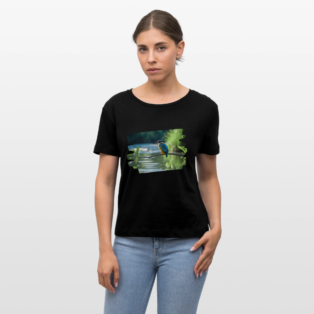 Frauen Bio-T-Shirt - Eisvogel - Schwarz
