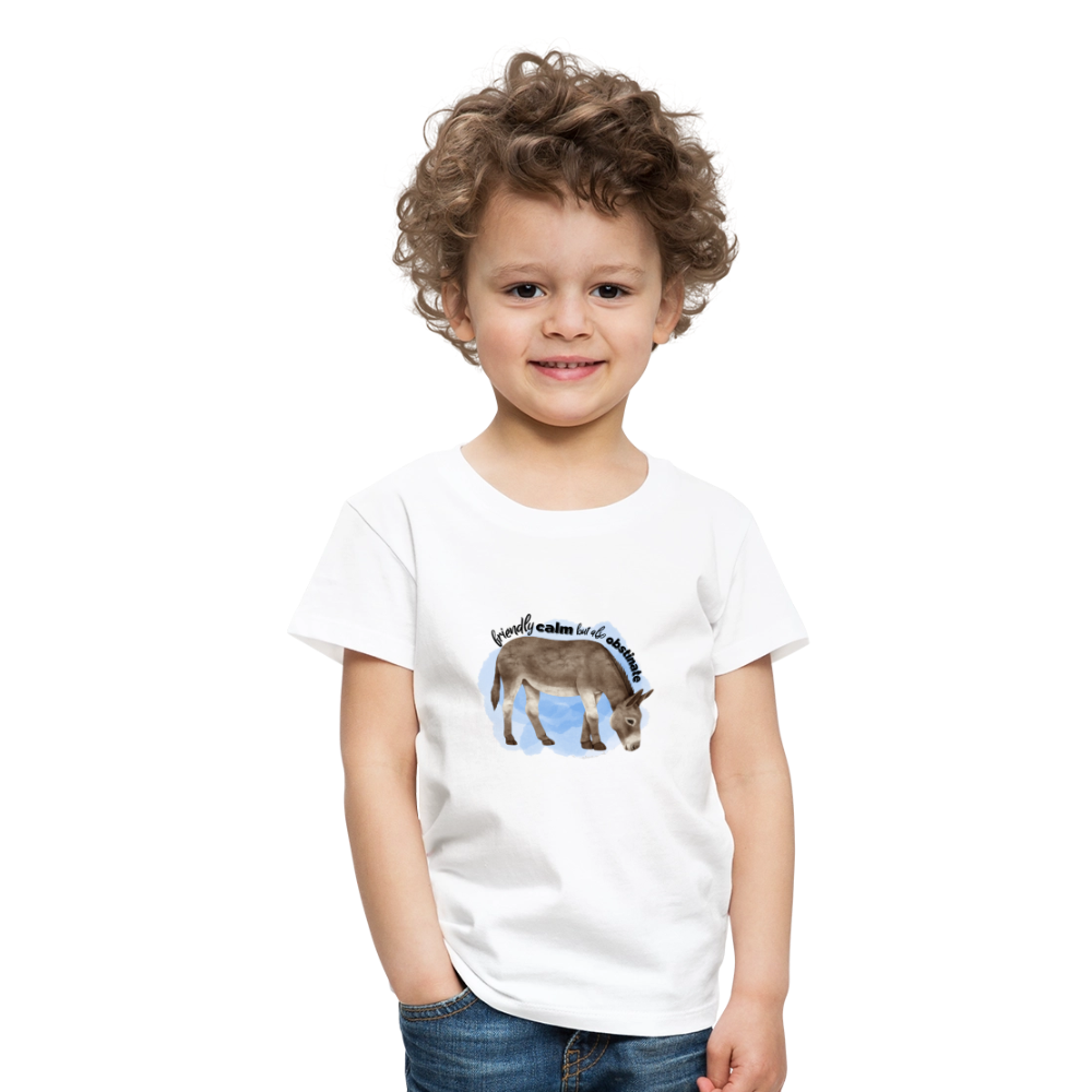 Kinder T-Shirt - friendly calm but also obstinate - Weiß