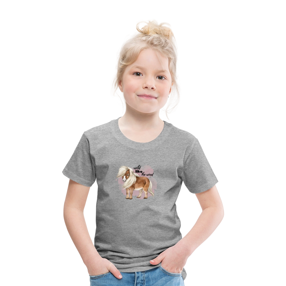Kinder T-Shirt - wild like the wind - Grau meliert