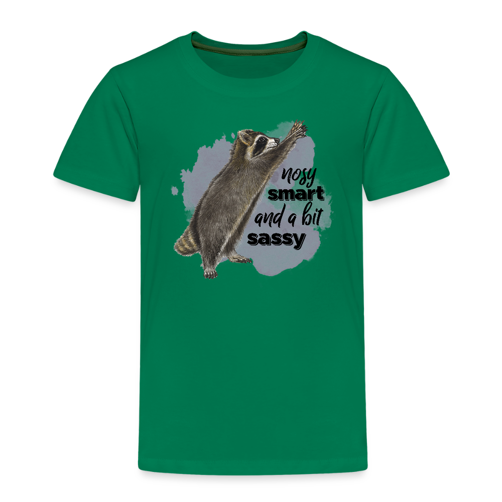 Kinder T-Shirt - nosy smart and a bit sassy - Kelly Green