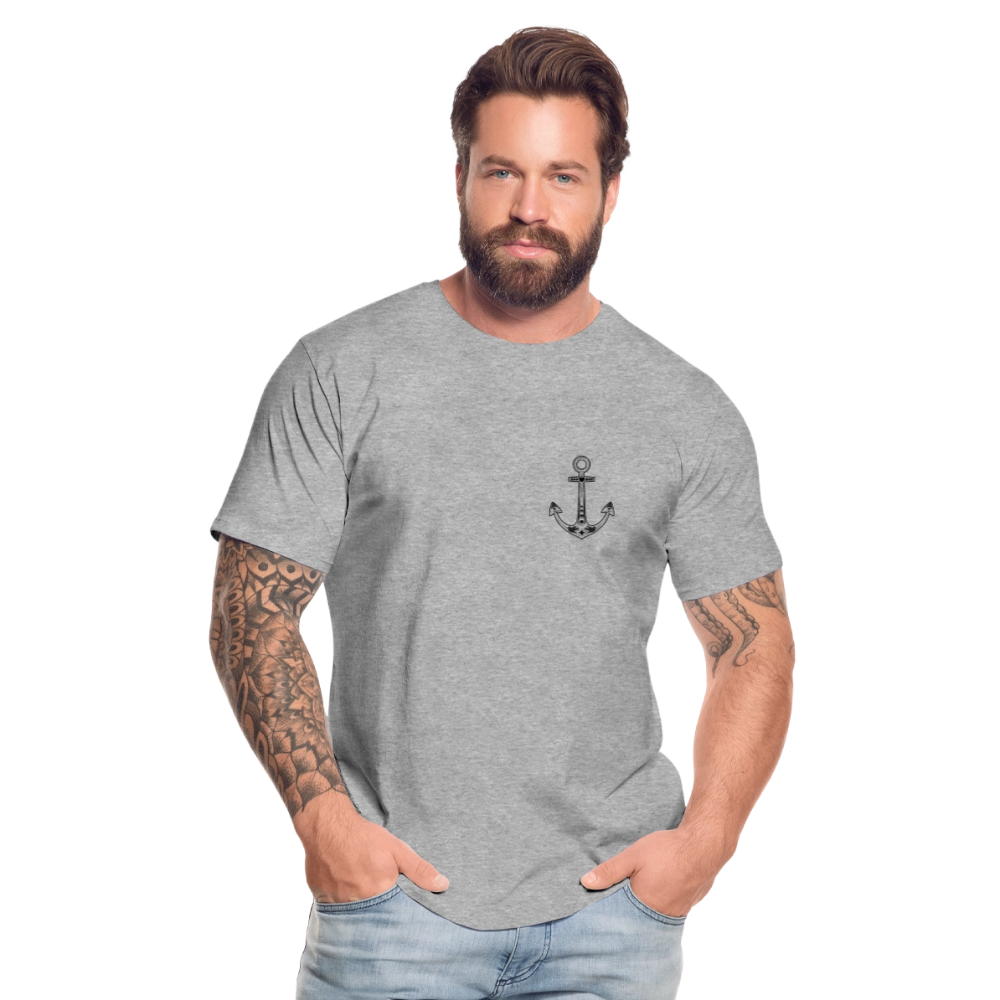 Männer Bio T-Shirt - Anker - Grau meliert
