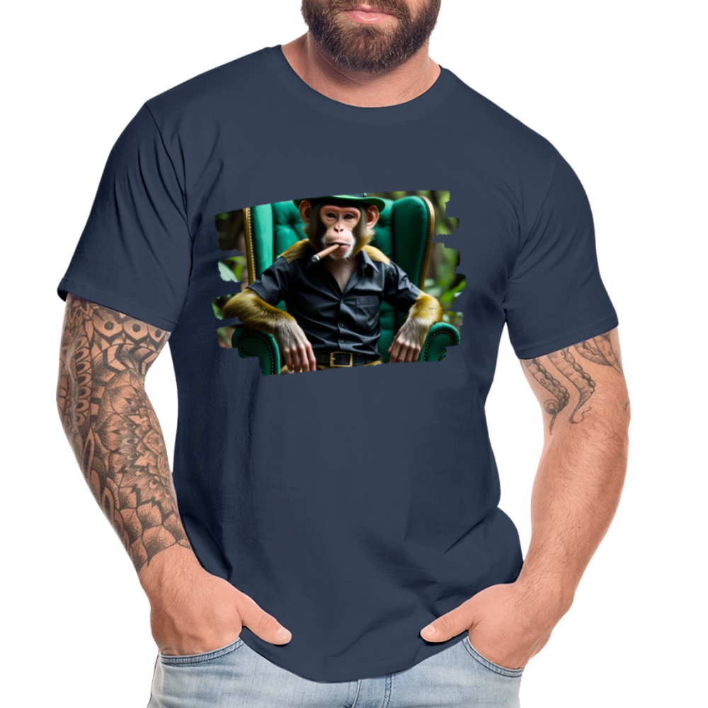 Männer Bio T-Shirt - Affe - Navy