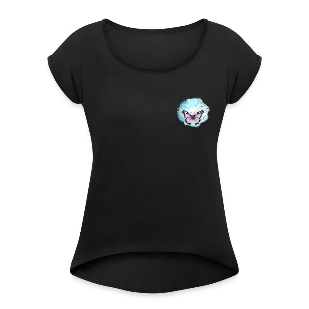Frauen T-Shirt - Schmetterling - Schwarz