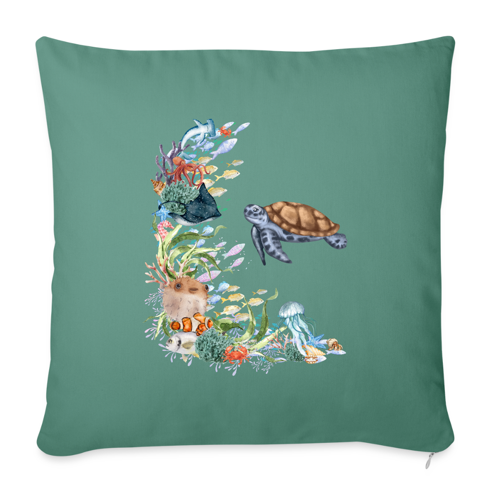 Sofakissen mit Füllung 44 x 44 cm - Tanngrün