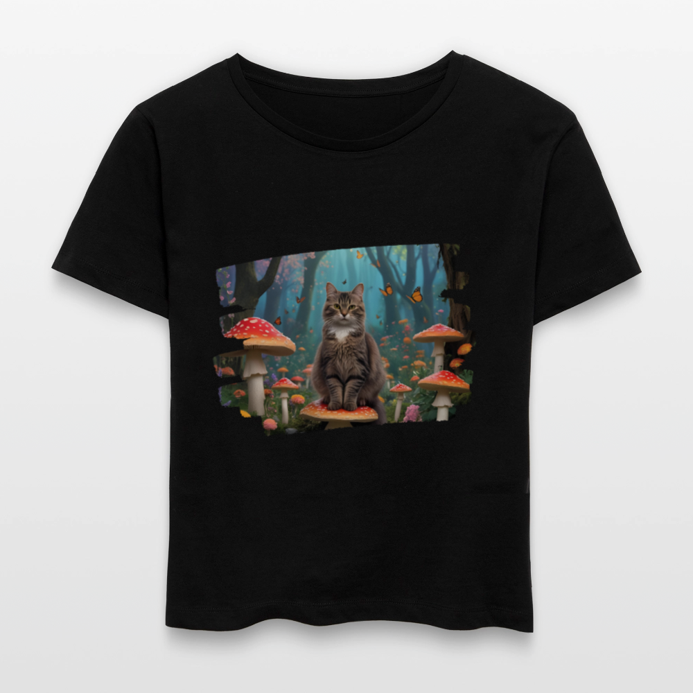 Frauen Bio-T-Shirt - Katze - Schwarz