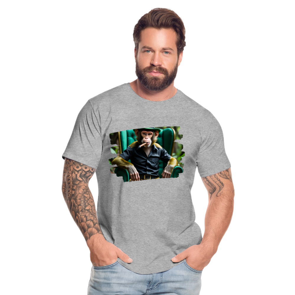 Männer Bio T-Shirt - Affe - Grau meliert