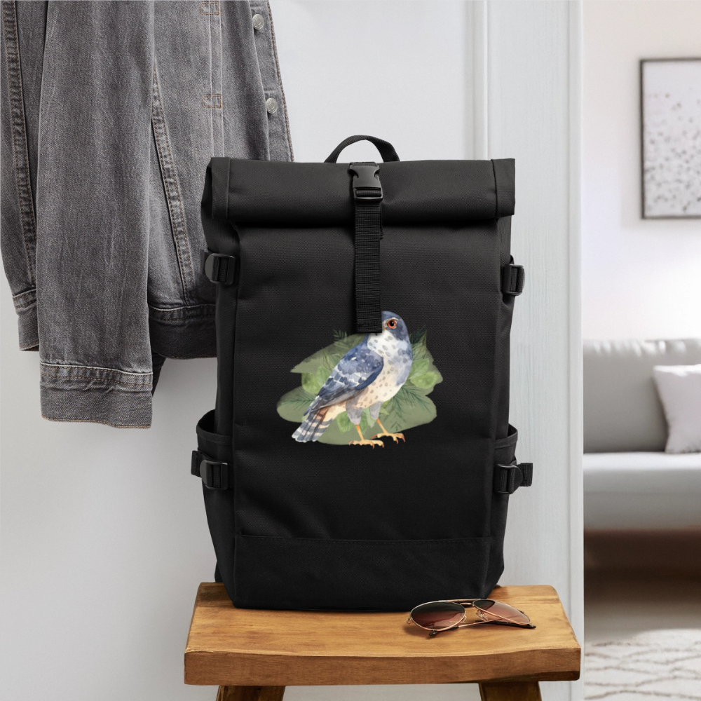 Rolltop Rucksack - Falke - Schwarz