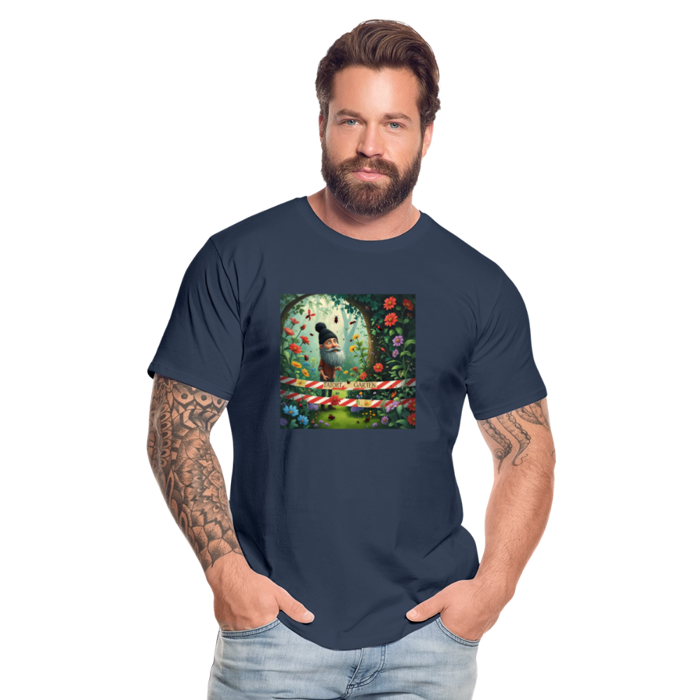 Männer Bio T-Shirt - Tatort Garten - Navy
