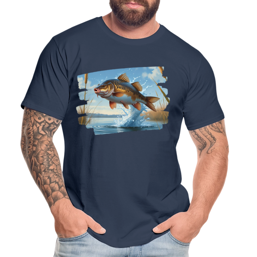 Männer Bio T-Shirt - Karpfen - Navy