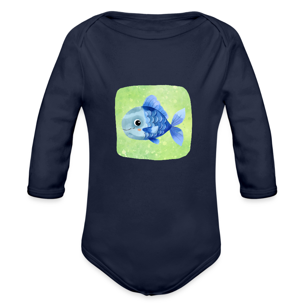 Langarmbody  - Baby Fisch - Dunkelnavy