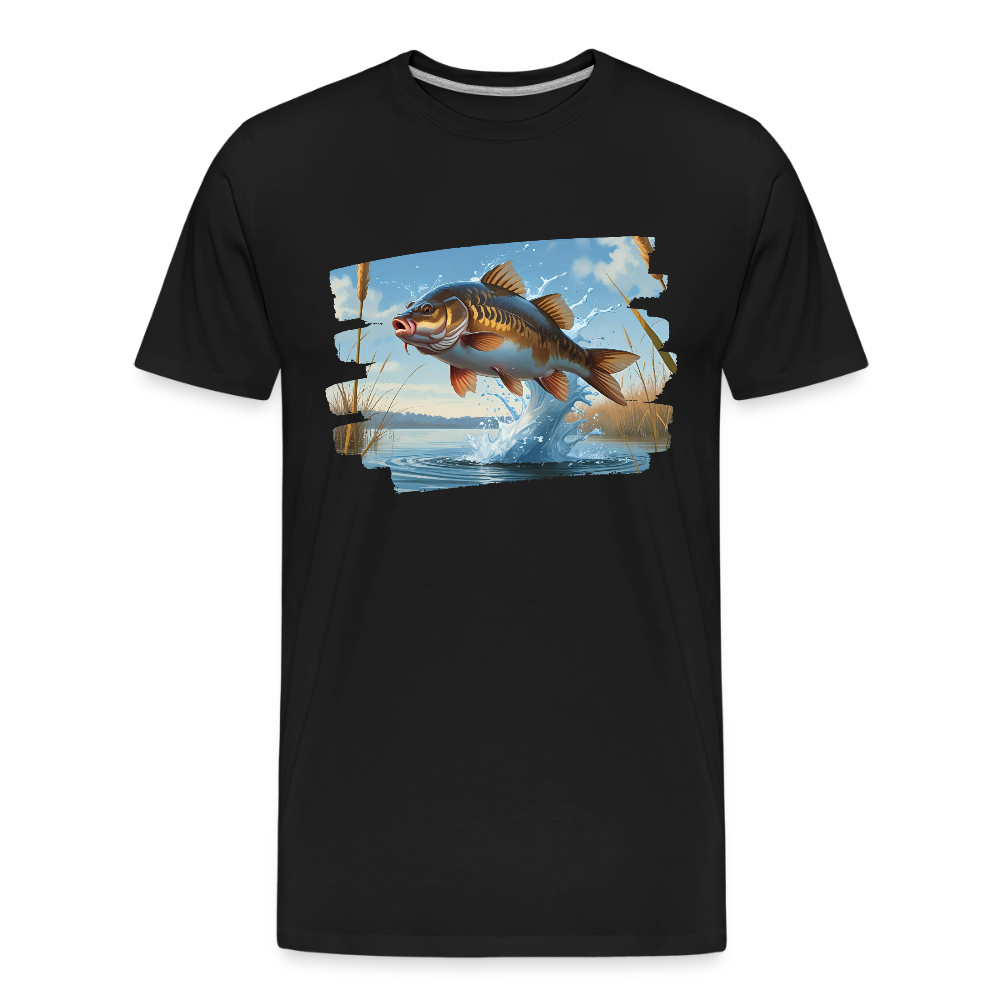 Männer Bio T-Shirt - Karpfen - Schwarz