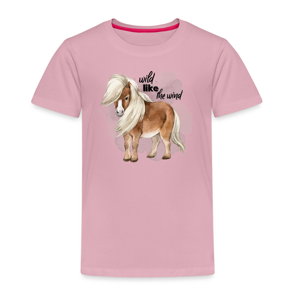 Kinder T-Shirt - wild like the wind - Hellrosa