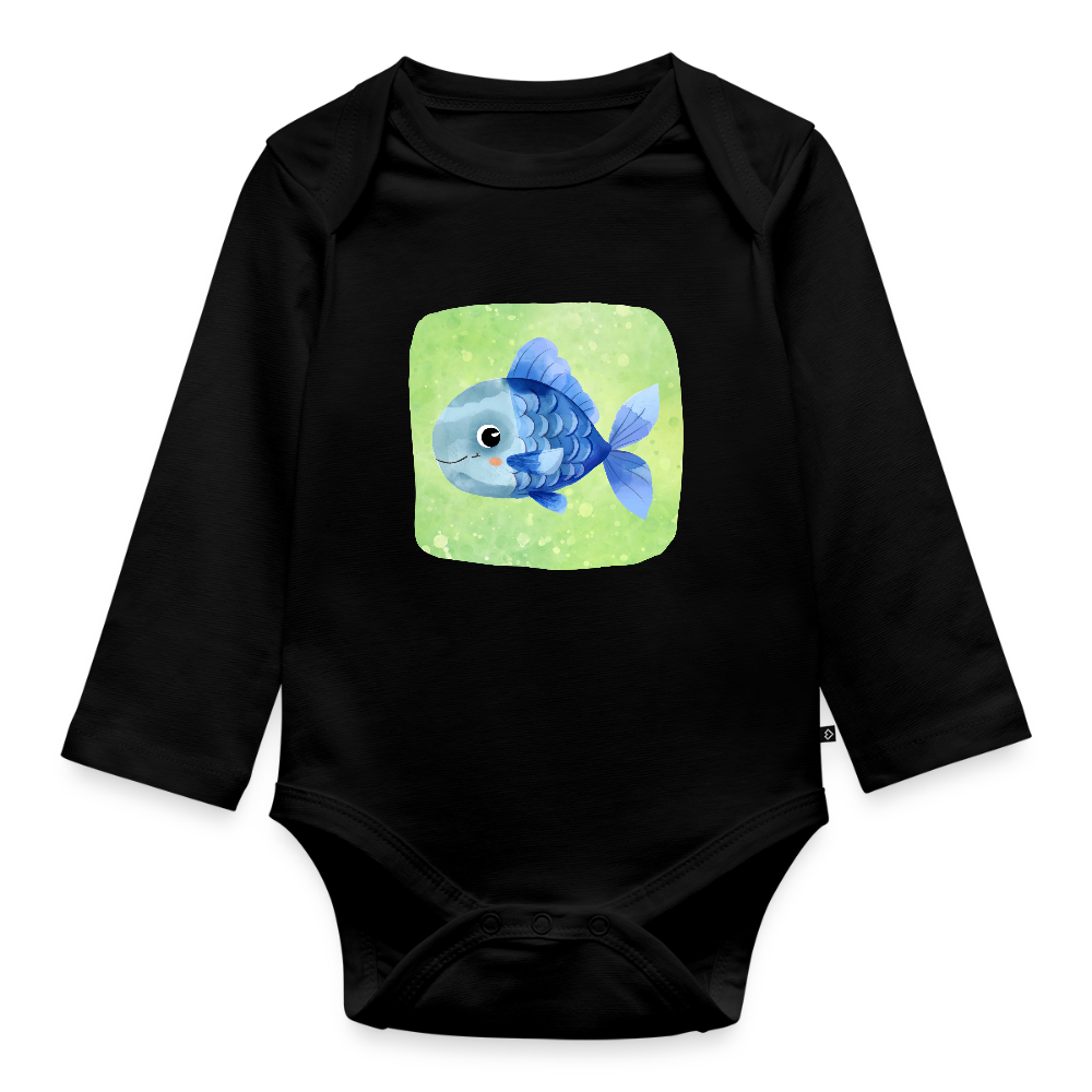 Langarmbody  - Baby Fisch - Schwarz