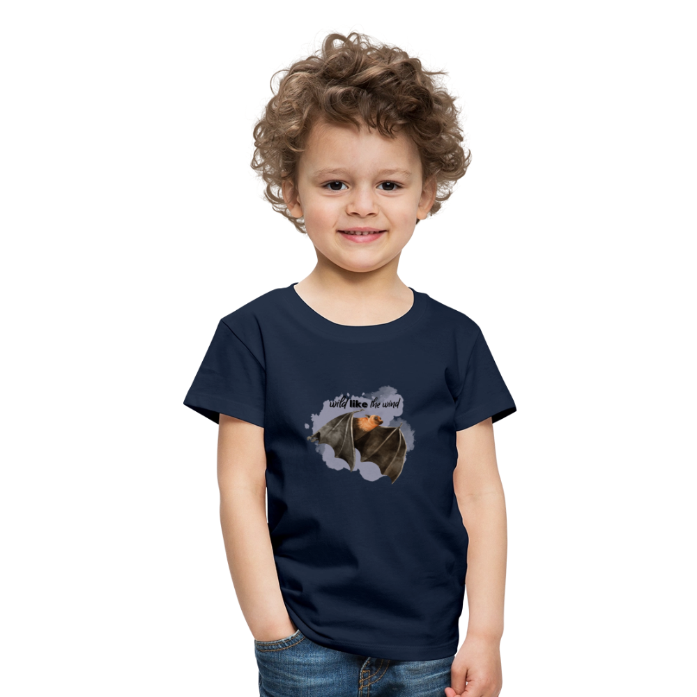 Kinder T-Shirt - wild like the wind - Navy